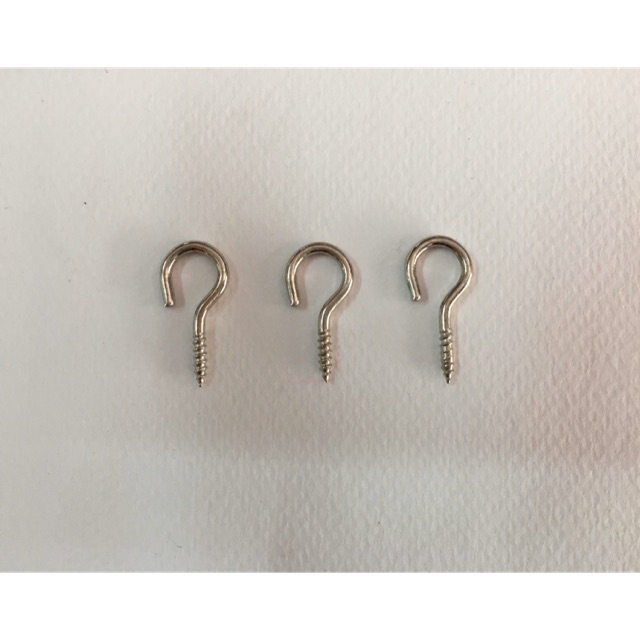 ตะขอ เปิด No.1 ขนาด 1/2“ Cup Hook 144 ชิ้น ที่แขวนกุญแจ DIY สีโครเมียม