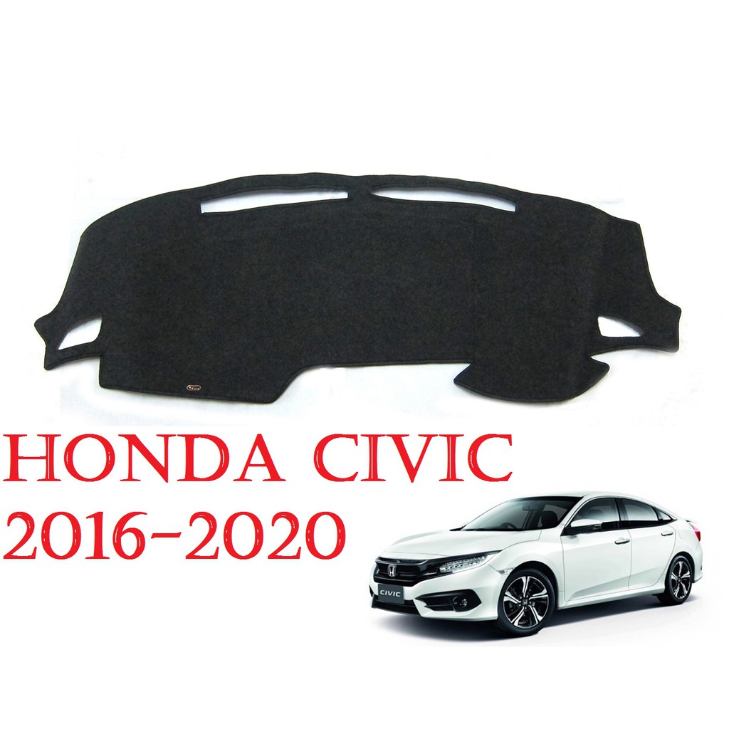 พรมปูคอนโซลหน้า รถเก๋ง ฮอนด้า ซีวิค 2016 - 2019 ใหม่ Honda Civic FC Sedan 4ประตู พรมปูหน้ารถ พรมปูแผงหน้าปัด พรมรถเก๋ง