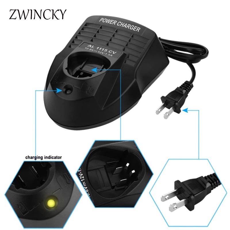 แบตเตอรี่ลิเธียมไอออนแบตเตอรี่ Charger AL1115CV สำหรับ Bosch 10.8V 12V BAT411 BAT412A เปลี่ยนแบตเตอรี่เจาะเครื่องมือ EU US Plug