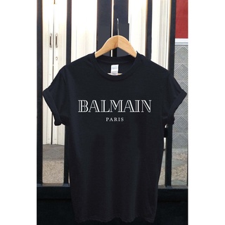 Gildan เสื้อยืด ผ้าฝ้าย 100% พิมพ์ลายโลโก้ Limited Balmain Paris INS Usa สีดํา สําหรับผู้ชาย