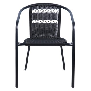 Chair table PE RATTAN ARMCHAIR SPRING 53X60X78CM BLACK Outdoor furniture Garden decoration accessories โต๊ะ เก้าอี้ เก้า