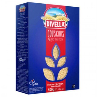 ดีเวลล คูสคูส เซโมล่า มีเดียม เกรน (เส้นพาสต้าแบบเม็ดเล็ก) 500กรัม. Divella Couscous Semola Medium Grain 500g.