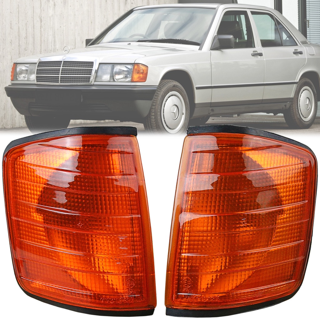 หลอดไฟสัญญาณ ติดมุมหน้ารถยนต์ สีเหลืองอําพัน สําหรับ Mercedes-Benz W201 190E 1982-1993