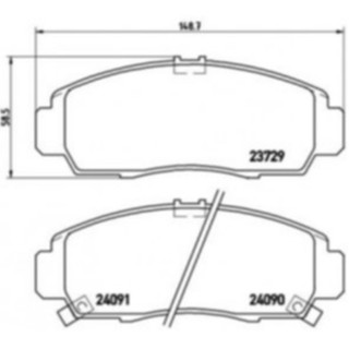 Girling ผ้าเบรคหน้าฮอนด้า Honda Accord 2.0,2.4,3.0 03-07, CRV 94 , Civic DIMENSION 6176349-1/Tอะไหล่Honda ,อะไหล่Civic