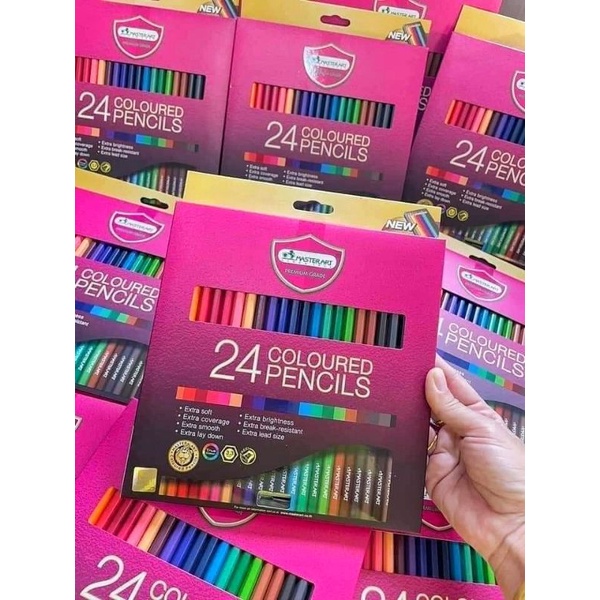 สีไม้ 24สี มี24แท่ง สีมาสเตอร์อาร์ต สีไม้มาสเตอร์อาท