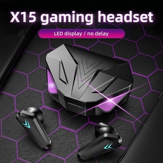 X15 หูฟังเกมมิ่งไร้สาย ไฟ LED 9D ลดเสียงรบกวน สําหรับเล่นเกม