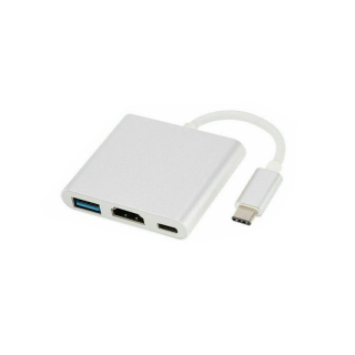 โปรโมชั่น : อะแดปเตอร์สายเคเบิ้ล Type C USB 3.1 to USB-C 4K HDMI USB 3.0  3 in 1 สําหรับ IPhone 8 7 7 Plus 6S Macbook Pro