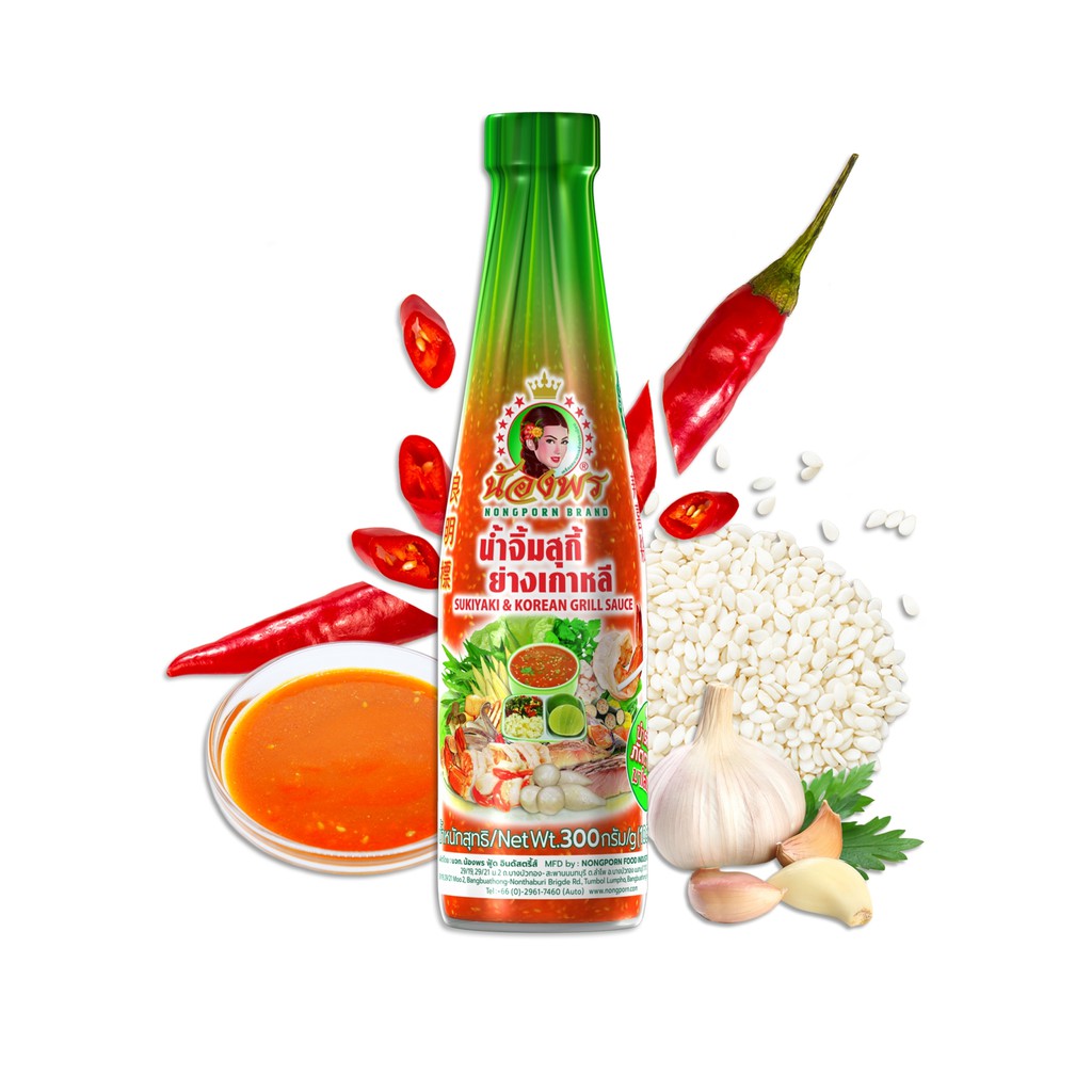 NONGPORN น้ำจิ้มสุกี้&ย่างเกาหลี ตราน้องพร ขนาด 300 กรัม (แบบขวด)