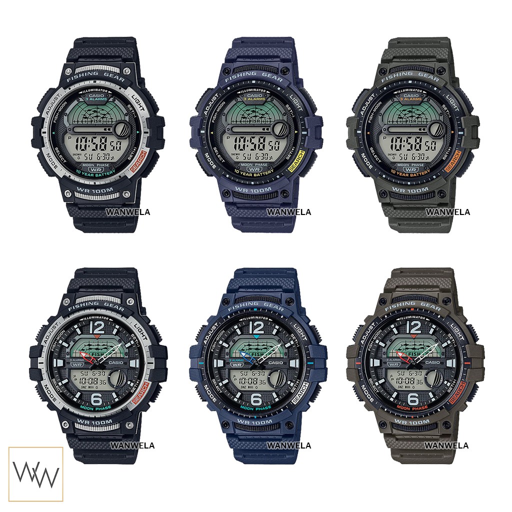 ของแท้ นาฬิกาข้อมือ Casio ผู้ชาย รุ่น WS-1200H / WSC-1250H Fishing Gear