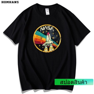 ROUND คอลูกเรือHH เสื้อยืดแขนสั้นพิมพ์ลาย Nasa สไตล์ย้อนยุคระบายอากาศสําหรับผู้ชาย เสื้อยืด 2022 cotton-4XL