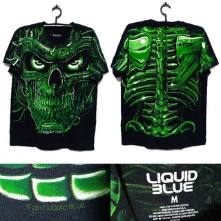 เสื้อ Liquid Blue ลาย Terminator Skull  BLACK สินค้าลิขสิทธิ์แท้ มือ1 ป้าย สกรีนคอ Liquid Blue