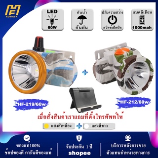 (แบบแพ็ค 2 ชิ้น) ไฟฉายคาดหัว ไฟฉายแรงสูง ไฟฉายชาร์จไฟบ้าลิเธียม LED 60W ขนาดเล็ก ไฟฉายติดศรีษะ ไฟฉายติดหน้าผาก หัวไฟ