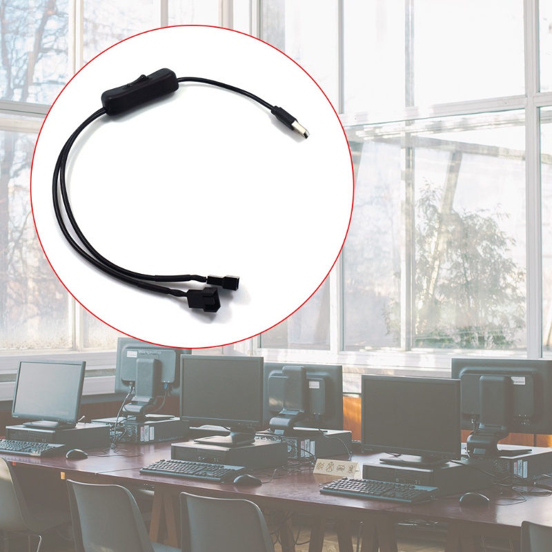 HIk USB ถึง 3 4-Pin 5V PWM CPU สําหรับพัดลมเชื่อมต่อ USB ถึง 3Pin 4Pin พร้อม ON TO