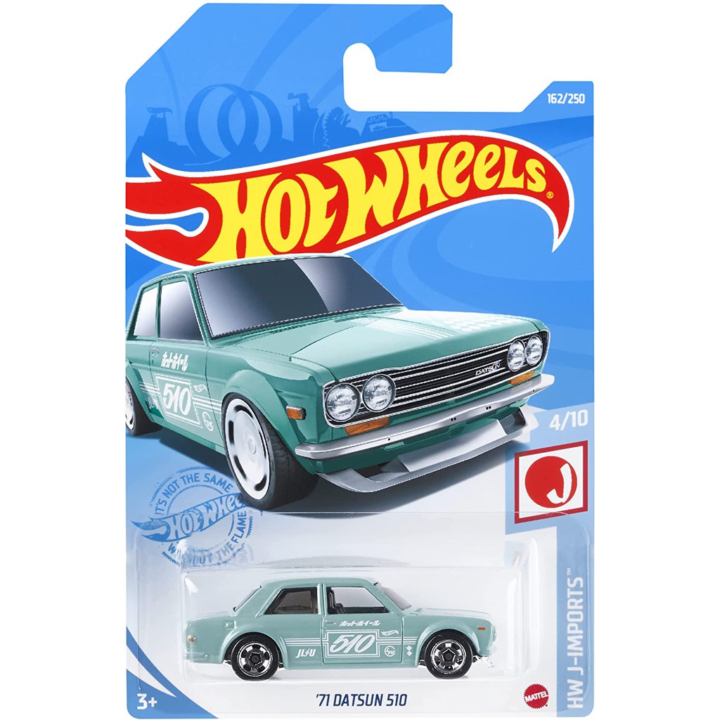 รถเหล็ก HOTWHEELS ของแท้ '71 DATSUN 510 (Green)