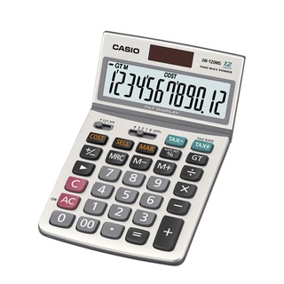 Casio Calculator เครื่องคิดเลข  คาสิโอ รุ่น  JW-120MS แบบตั้งโต๊ะ ปรับหน้าจอได้ 12 หลัก สีเงิน