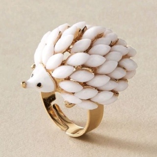 R21 : Cute Hedgehog Ring 🦔 แหวนเจ้าเม่นน้อยสีขาวบริสุทธิ์ 🦔