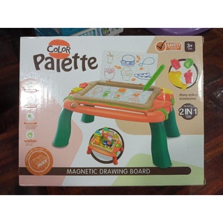 palette block magnetic drawing board table 2in1 โต๊ะเรียงบล็อคเลโก้ 150 ชิ้น และเป็นสามารถเป็นโต๊ะกระดานแม่เหล็กวาดภาพ