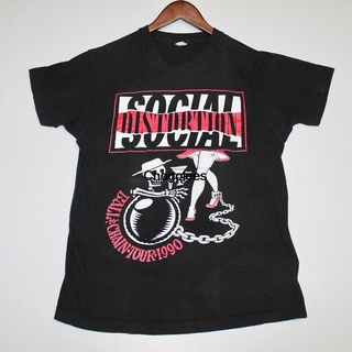 เสื้อยืดผู้ชาย เสื้อยืด พิมพ์ลาย Four Season สไตล์ฮิปฮอป Ml Vtg 1990 Social Distortion Ball And Chain 48146 S-5XL