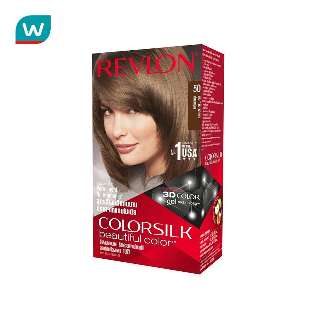 Revlon เรฟลอน คัลเลอร์ซิลค์ แฮร์คัลเลอร์ No.50 น้ำตาลเทาอ่อน