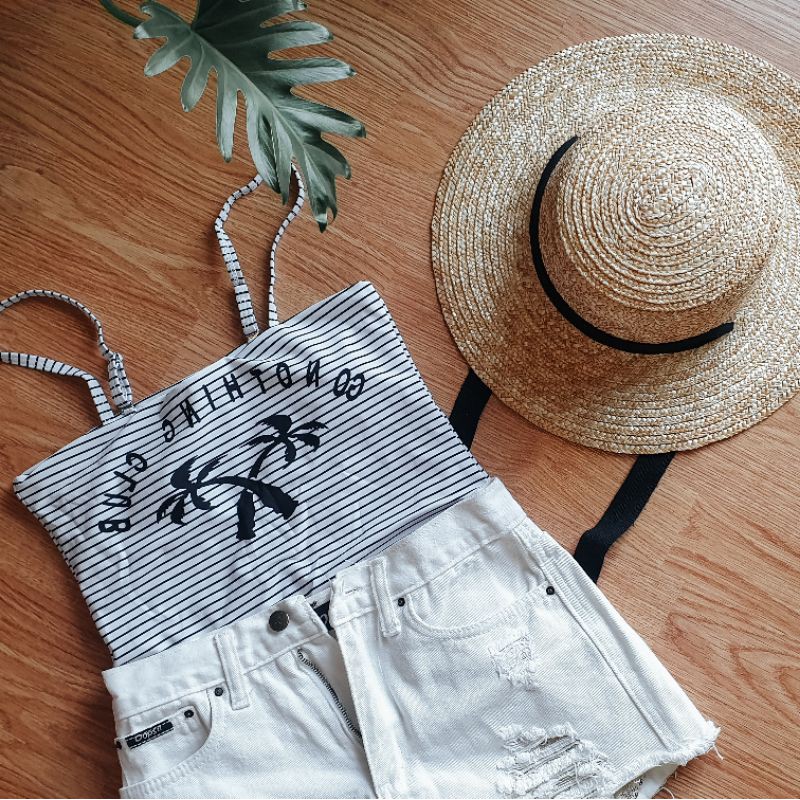 Striped Club Beach Bodysuite