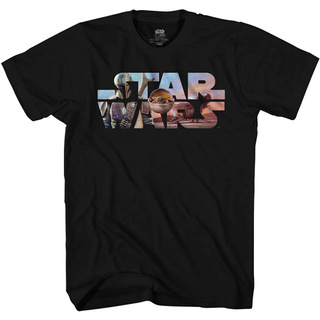 T-shirt  เสื้อยืดแขนสั้นลําลอง ผ้าฝ้าย ระบายอากาศได้ดี พิมพ์ลายกราฟฟิค STAR WARS Mando สําหรับเด็ก และผู้ใหญ่S-5XL