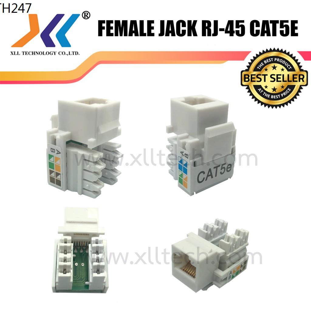 Cat5E Rj45 Module หัวแลนตัวเมีย เต้ารับหัวแลนตัวเมีย Lan Rj45 Female - Cat5  Jack Modular Jack Rj45 Female Cat5E(Nt385) | Shopee Thailand
