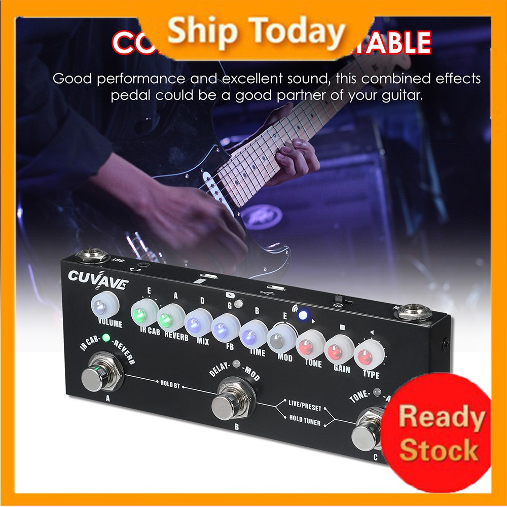 [ในสต็อก] CUVAVE CUBE BABY กีตาร์ไฟฟ้ามัลติฟังก์ชั่นแบบพกพารวมเอฟเฟกต์เหยียบพร้อมการเล่นเพลงไร้สายโท