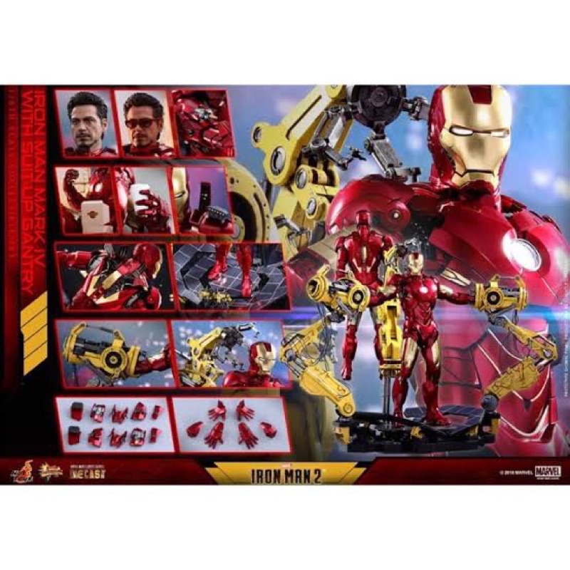 HOTTOY IRON MAN MARK IV (Mark4) WITH SUIT-UP GANTRY IRON MAN 2 Hot Toys MMS462D22 มือ1