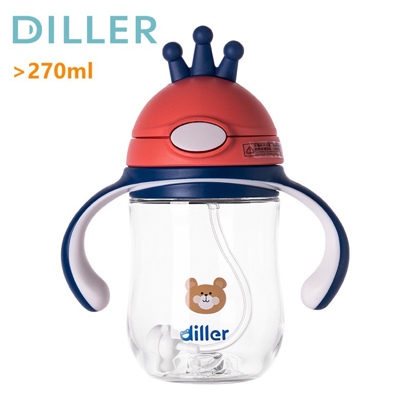Diller 270ml ขวดน้ําสําหรับเด็ก Baby Feeding Bpa ฟรี Tritan เด็ก Sippy ถ้วยนมดื่ม D-T4000