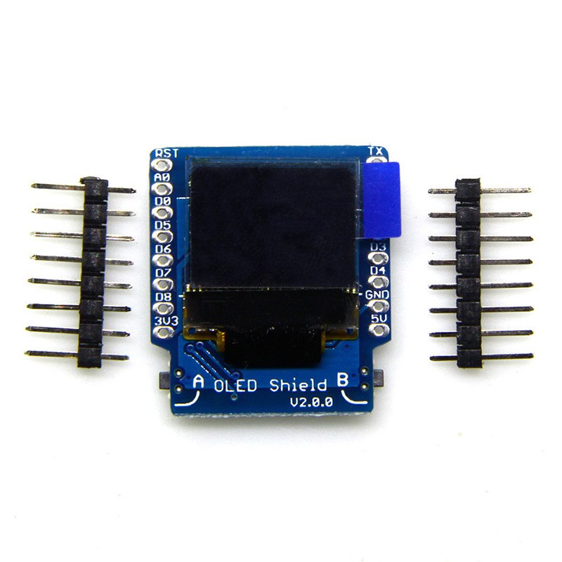 D1 Mini OLED Base V2.0.0 0.66 นิ้ว 64X48 IIC I2C โมดูลปุ่มสองปุ่ม