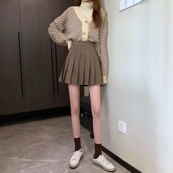 KNOW🍂❤️ 800❤️ กระโปรงเทนนิส เอวสูง สีพื้น กระโปรงพลีท สไตล์เกาหลี