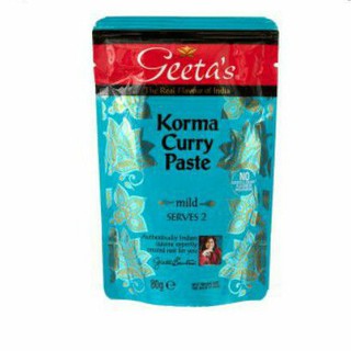 🔥The Best!! Geetas Korma Curry Paste ซอส เครื่องเทศ สำหรับ ปรุงอาหาร กีตาร์ 80 กรัม คุณภาพระดับพรีเมี่ยม