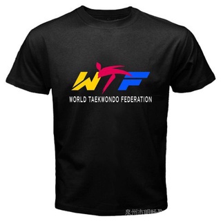 Wtf World Taekwondo Federation logo martial arts เสื้อยืดแฟชั่นผู้ชายสีดําวันขอบคุณพระเจ้าเสื้อยืด