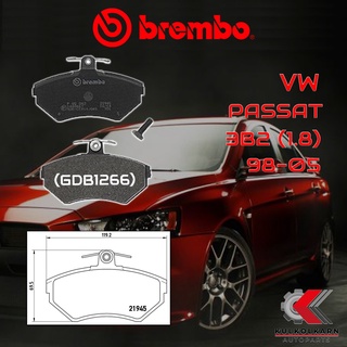 ผ้าเบรคหน้า BREMBO VW Passat 3B2 (1.8) ปี 95-05 (P85042B)