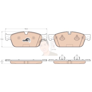 GDB1970 ผ้าเบรค-หน้า(TRW) (เนื้อผ้า COTEC) BENZ (W292) GLE450d AMG Coupe 19-&gt;