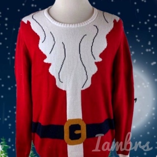 Route66 Men X-Mas Knit Sweatshirt เสื้อสเวตเชิ้ตคริสมาสแดง ผู้ชาย ขนาดใหญ่4XL