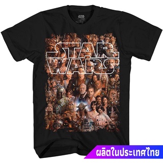 เสื้อยืดคอกลมสตาร์วอร์ส เยาวชน STAR WARS Color Shot Jedi Rise Skywalker Vintage Retro Clic Adult Tee Graphic T-Shirt For