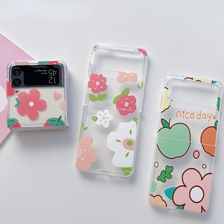 เคสโทรศัพท์มือถือแบบนิ่ม ใส กันกระแทก ลายการ์ตูนดอกไม้น่ารัก สําหรับ Samsung Galaxy Z Flip 3 5G Z Flip 3 Flip 3 Z3