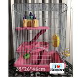 กรงปราสาท ขนาดใหญ่ 3 ชั้น Hamster Cage 3 Levels / เม่นแคระ / ชูก้าร์