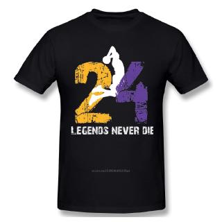 zw kobe bryant เสื้อยืดลําลองสําหรับผู้ชายผ้าฝ้าย พิมพ์ลายกราฟฟิคขนาดพลัส 24 legends never die