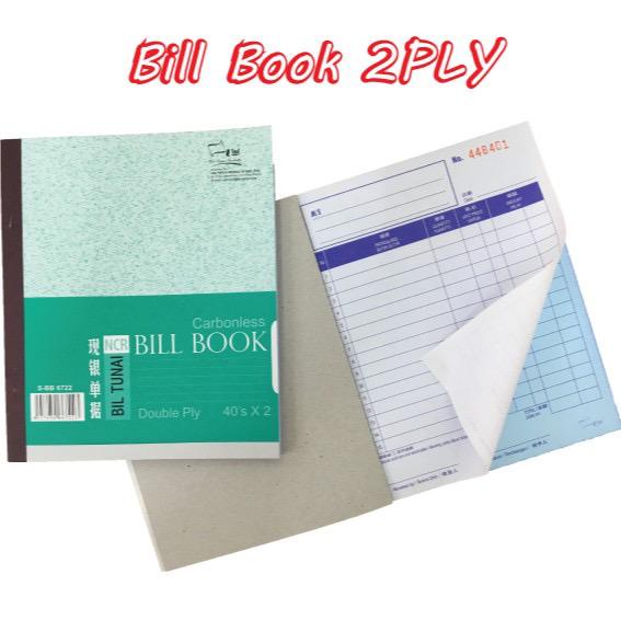 Uni Cash Bill Book NCR 40s x 2plys Buku Bil Tunai 5.5 นิ้ว x 7 นิ้ว NCR กระดาษคาร์บอนพร้อมจํานวน (MT