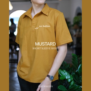 เสื้อเชิ้ตคอปกแบบสวม แขนสั้น SHORT SLEEVE SHIRT สีมัสตาร์ด(Mustard)