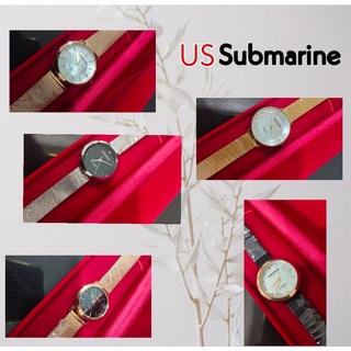 US Submarine นาฬิกาผู้หญิง สายถัก แถมกล่องกำมะหยี่สีแดง