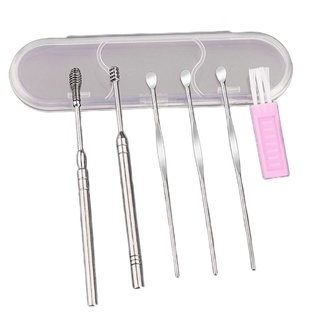 Koko 6 ชิ้น สเตนเลส แว็กซ์กําจัดหู เครื่องมือเกลียว สปริง Curette ไม้แคะหู ช้อน