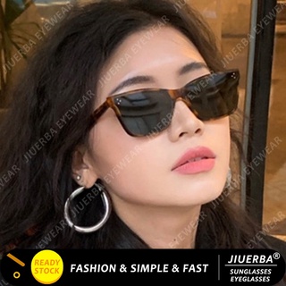 (JIUERBA)COD แว่นตากันแดดผู้หญิงสไตล์เกาหลี Retro Cat Eye แว่นตากันแดด Shades