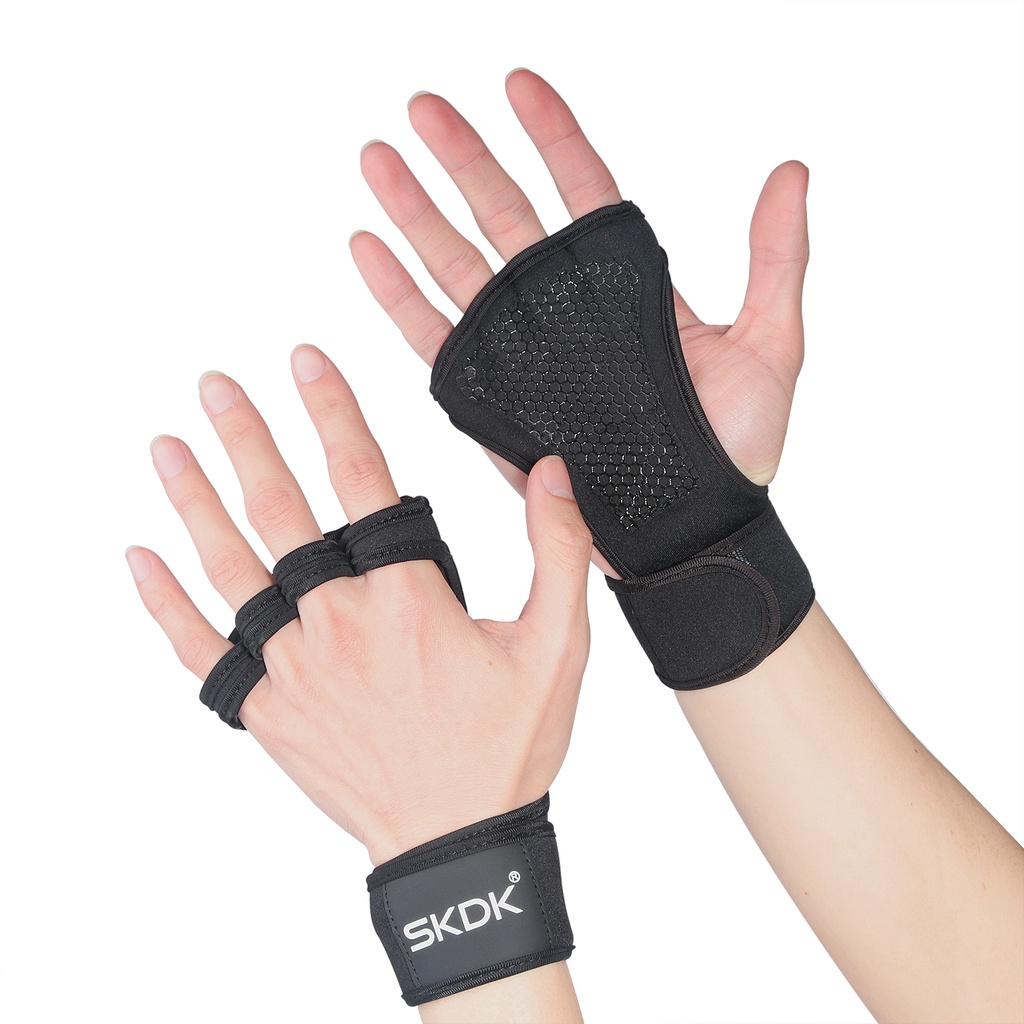 สปอตถุงมือกีฬา 1 คู่, เข็มขัดบูสเตอร์, ยามข้อมือ, เข็มขัดจับ, ซิลิโคนป้องกันฝ่ามือสำหรับออกกำลังกาย, ดึงแถบแนวนอน, กันลื่น, ระบายอากาศได้ดี