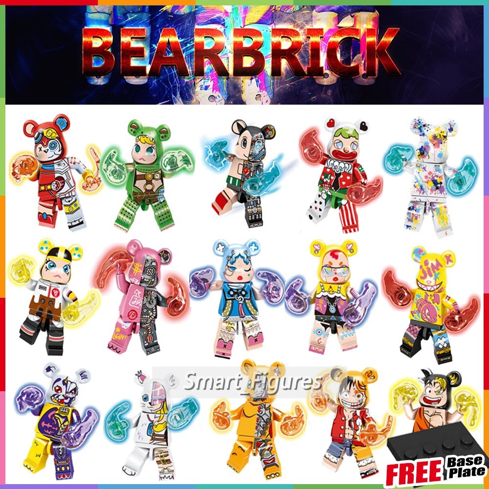 Bearbrick Minifigures Astro Boy Bear Building Blocks Luffy Bear Punk Bear Fashion Trend Collection ของเล่นของขวัญ
