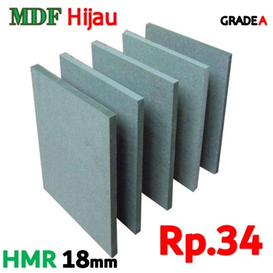 HIJAU HMR HMR HMR | ราคา MDF สีเขียว 18 มม. แบบกําหนดเอง Rp. 34/ซม.