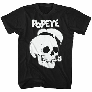 [S-5XL] เสื้อยืด ผ้าฝ้าย 100% พิมพ์ลายการ์ตูน Popeye The Sailor Man skull สําหรับผู้ชาย