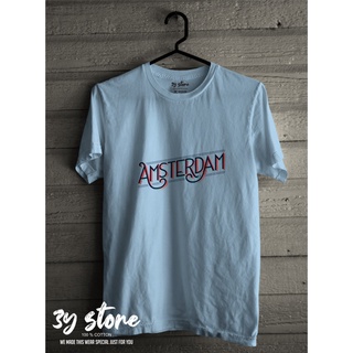 เสื้อยืดโอเวอร์ไซส์เสื้อยืด พิมพ์ลาย Amsterdam TRAVEL HOLIDAY DISTRO 3Y STORES-3XL